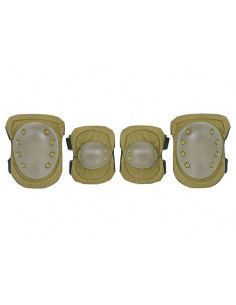 Pack Genouillères, Coudières Tactique TAN Réglable Airsoft Militaire