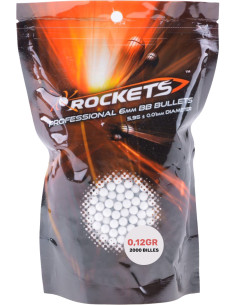 Sachet 2000 billes airsoft Rockets™ 0,12gr.