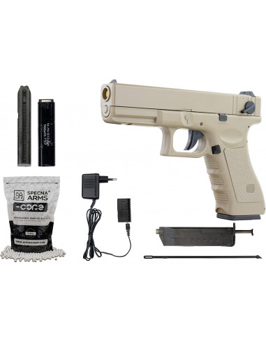 Pack airsoft Cm.030 G18c Cyma Tan