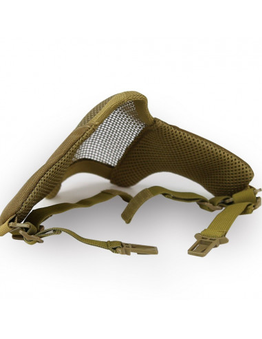 Demi-masque de protection Stalker Evo COYOTE - Swiss Arms® - Avec grille métal et renforts