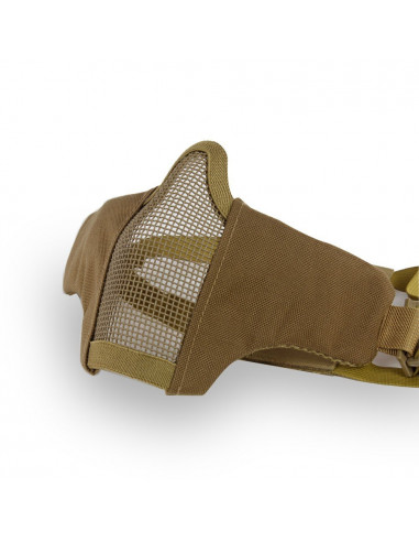 Demi-masque de protection Stalker Evo COYOTE - Swiss Arms® - Avec grille métal et renforts