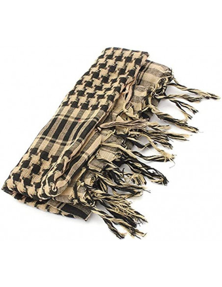 Foulard/écharpe Militaire Shemagh Tactique désert Keffiyeh - couleur: noir et désert - matière: 100% Coton (Delta Tactics)