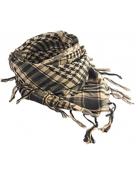 Foulard/écharpe Militaire Shemagh Tactique désert Keffiyeh - couleur: noir et désert - matière: 100% Coton (Delta Tactics)