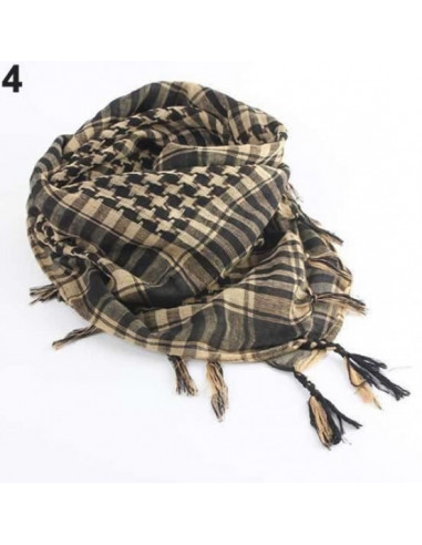 Foulard/écharpe Militaire Shemagh Tactique désert Keffiyeh - couleur: noir et désert - matière: 100% Coton (Delta Tactics)