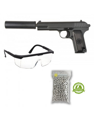 Pack airsoft G.33A Tokarev TT33 Silencieux