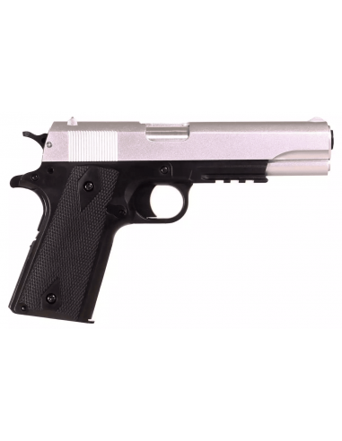 Pack Colt 1911 Metal Slide Dual Tone Silver/Black (Cybergun)