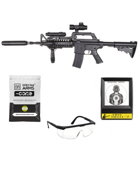Pack airsoft MR 799 style M4-S System commando à ressort (Well)