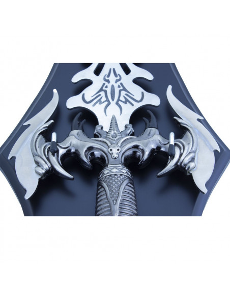 Épée décoration murale Style Gothique - 60 cm - Métal sur socle en bois