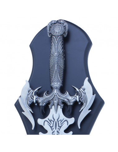 Épée décoration murale Style Gothique - 60 cm - Métal sur socle en bois