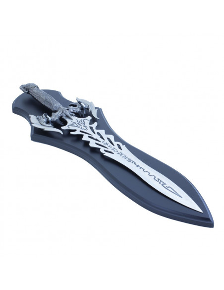 Épée décoration murale Style Gothique - 60 cm - Métal sur socle en bois