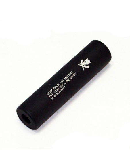 Silencieux métal Tête de mort noir 13 cm