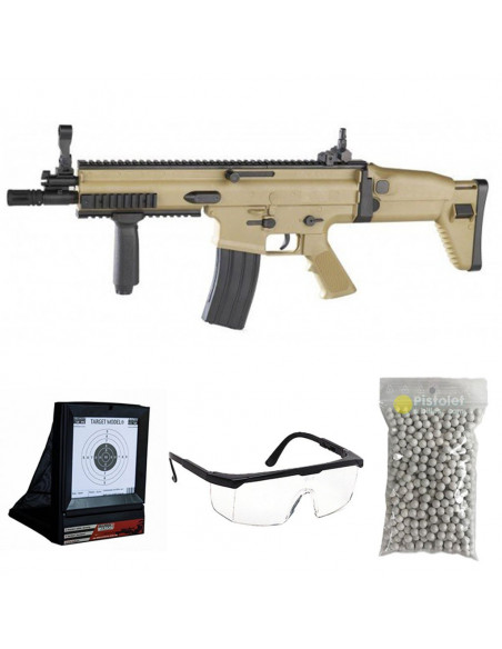 Pack airsoft Fn Scar L TAN Cybergun