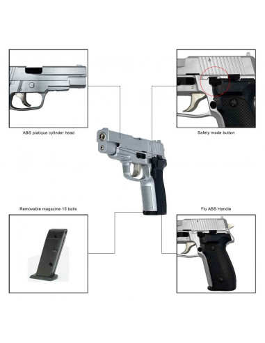 Réplique airsoft HFC HA-113 Silver Style P226