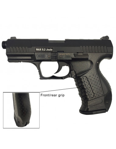 Réplique airsoft HFC HA-124 Noir Style P99 avec silencieux