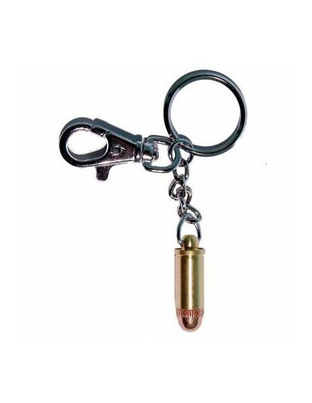 Porte-clé Balle Factice 9mm avec anneau et crochet porte clé armée police