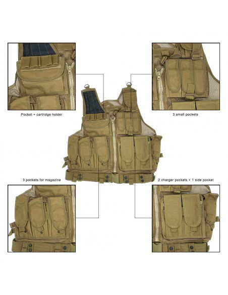 Veste Holster Mesh Recon Désert (S&T)
