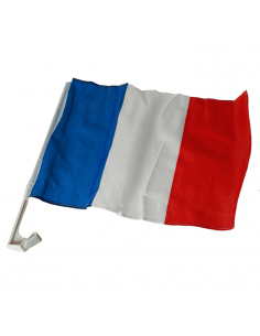 Lot de 2 Drapeaux Français pour Voiture - Dimensions : 30 x 45 cm