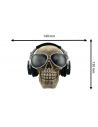 Tirelire en Polyresine / Crâne avec Casque Audio et Lunettes de Soleil / Avec serrure