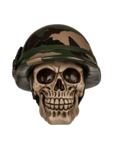 Tirelire Crâne Casque Army & Douilles Avec serrure