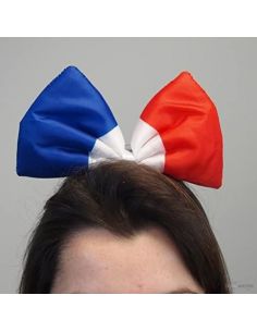 Serre-tête Nœud Papillon Bleu, Blanc, Rouge - Taille Unique