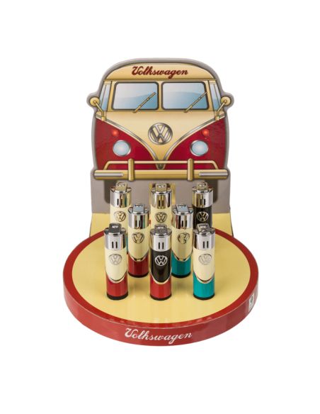 Briquet Clipper Rechargeable en Métal "Volkswagen VW T1 Samba" / Hauteur : 8 cm