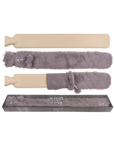 Bouillotte tubulaire en Fausse Fourrure - Dimensions : 73 x 12 cm
