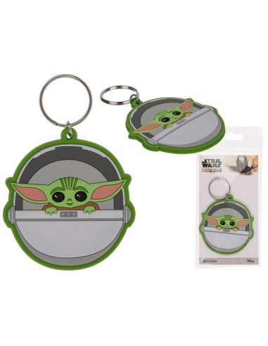 Porte-clé Fantaisie / Star Wars Baby Yoda Mandalorian / Dimensions : 6,5 x 6 cm