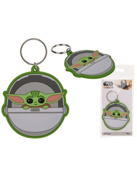Porte-clé Fantaisie / Star Wars Baby Yoda Mandalorian / Dimensions : 6,5 x 6 cm