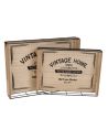 Lot de 2 Plateaux en Bois et Métal avec Inscription "Vintage Home"