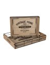 Lot de 2 Plateaux en Bois et Métal avec Inscription "Vintage Home"