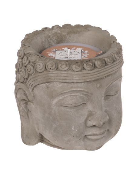 Bougie Tête de Bouddha / Dimensions : 13,5 x 13 cm / Matière: Ciment et Cire