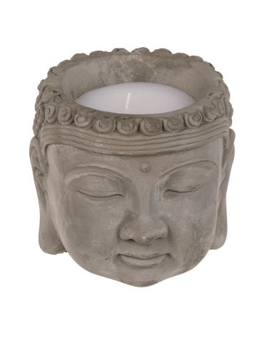 Bougie Tête de Bouddha / Dimensions : 13,5 x 13 cm / Matière: Ciment et Cire