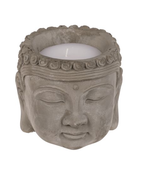 Bougie Tête de Bouddha / Dimensions : 13,5 x 13 cm / Matière: Ciment et Cire