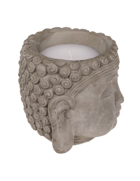 Bougie Tête de Bouddha / Dimensions : 13,5 x 13 cm / Matière: Ciment et Cire