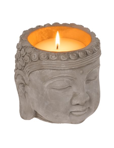 Bougie Tête de Bouddha / Dimensions : 13,5 x 13 cm / Matière: Ciment et Cire