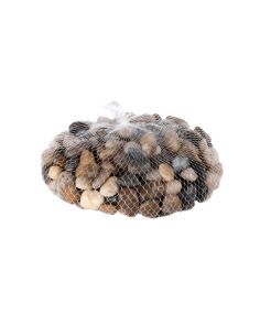 Cailloux décoratifs, 8-12 mm, ass. par couleur, env. 1 kg dans un filet