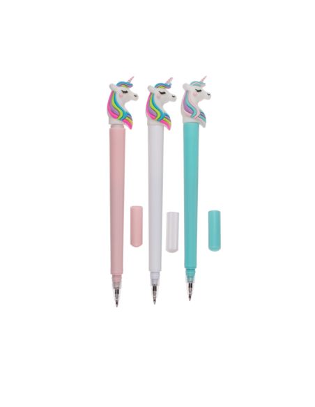 Stylo à Bille Fantaisie Licorne  / Encre Bleue / Avec Capuchon