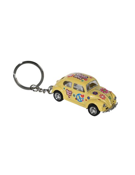Porte-clés en Métal Cox 1967 Flower Power / Voiture  à Friction