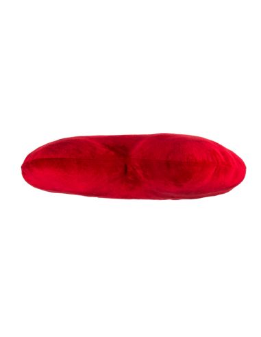 Coussin-Peluche Cœur Rouge / Brodé "I Love You" au Fil Noir / Dimensions : 67 x 47 cm