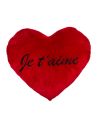 Coussin Cœur Rouge Brodé "Je t'aime" XL - Dimensions : 67 x 47 cm