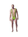 Maillot de bain pour homme Mankini Vert Fluorescent /  Taille unique / Matière : Polyester / Dimensions : 71 x 14