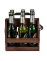 Porte-Bouteille en Bois pour 6 Bouteilles de 33cl avec Ouvre-Bouteille en Métal