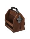 Porte-Bouteille en Bois pour 6 Bouteilles de 33cl avec Ouvre-Bouteille en Métal