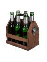 Porte-Bouteille en Bois pour 6 Bouteilles de 33cl avec Ouvre-Bouteille en Métal