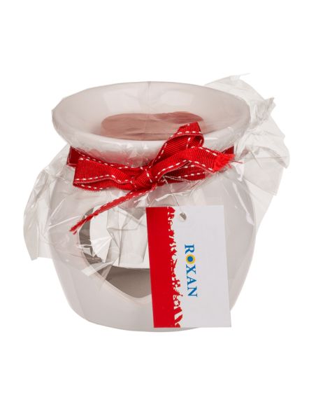 Lampe Aromatique en Céramique Coeur avec Cire Parfumée - 8 x 7,5 cm