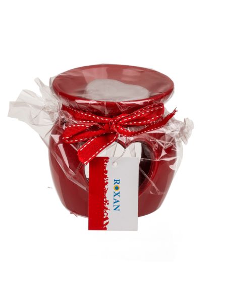 Lampe Aromatique en Céramique Coeur avec Cire Parfumée - 8 x 7,5 cm