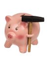 Tirelire Cochon Rose avec Marteau - Dimensions : 12,5 x 10,5 x 9,5 cm