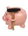 Tirelire Cochon Rose avec Marteau - Dimensions : 12,5 x 10,5 x 9,5 cm