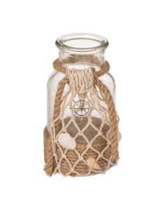 Mini Vase en Verre avec Décoration Maritime - Dimensions : 13 x 7 cm
