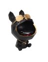 Sculpture Bulldog Noir à  Lunettes Vide Poche / Hauteur 23 cm